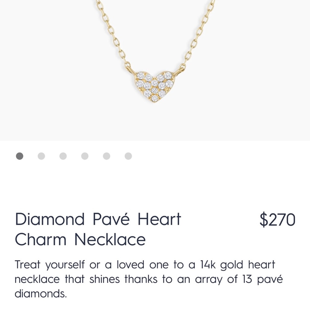 Diamond Pavé Heart Charm Necklace